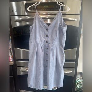 Umgee Blue Pinstripe Midi Dress